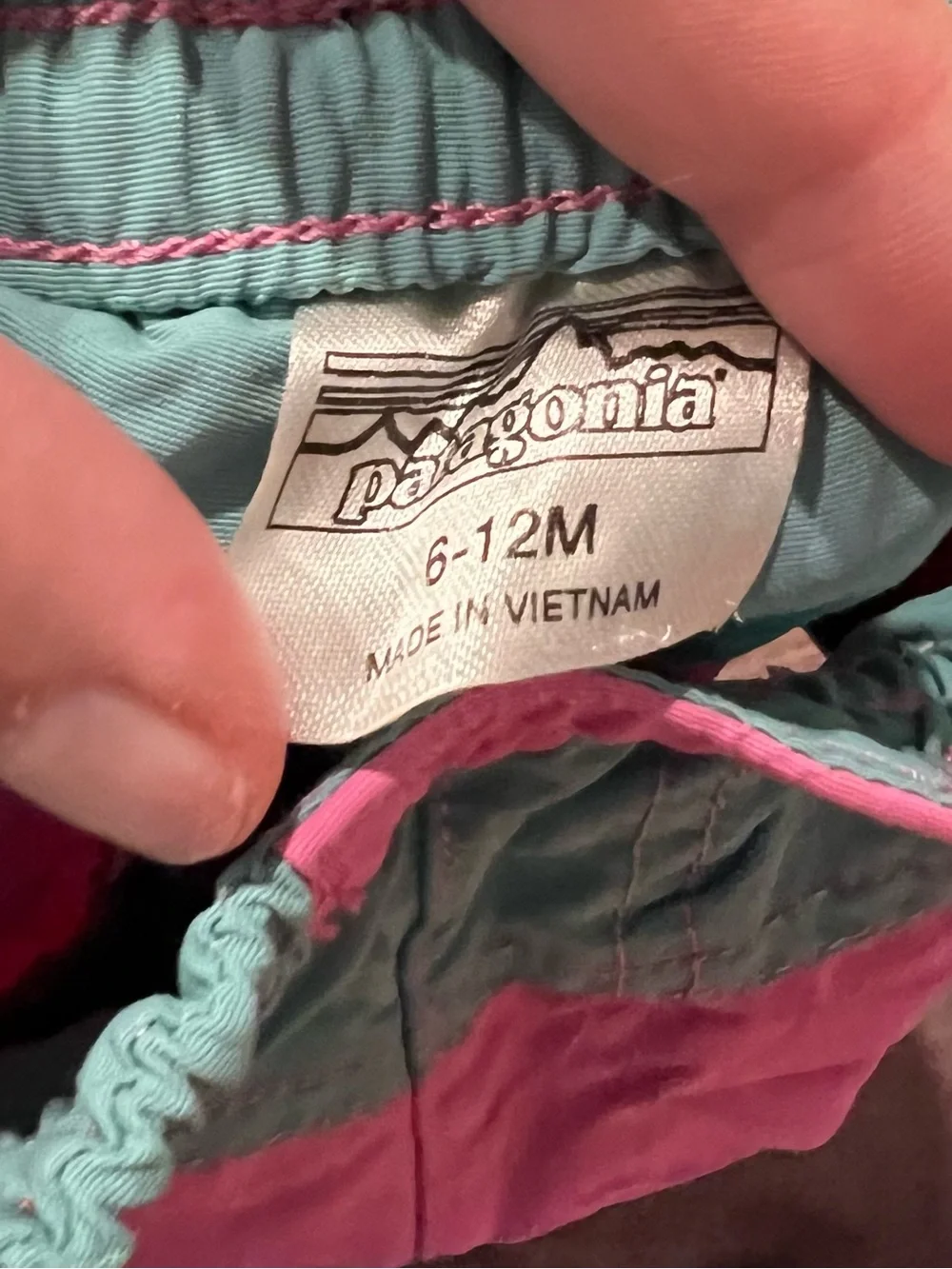 PATAGONIA BABY BOARDSHORTS in Pink, Aqua & Navy